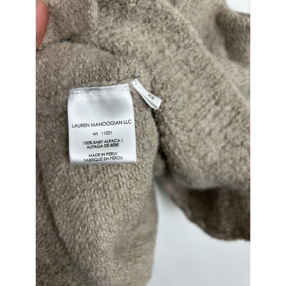 Lauren Manoogian Women’s 100% Baby Alpaca Open Front Cardigan Sweater Beige O/S - Picture 11 of 12